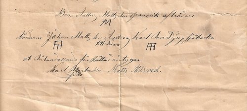 Anders Granvik overlåter Kortjärvi torpet åt sin broder mågen och husbonden Johan Mattsson och grannen Anders Carlsson Karlström 1907